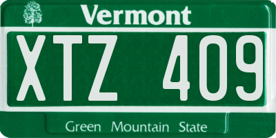 VT license plate XTZ409