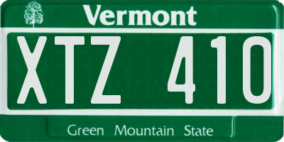 VT license plate XTZ410