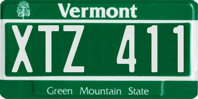 VT license plate XTZ411