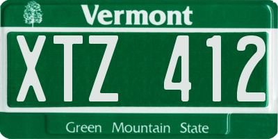VT license plate XTZ412