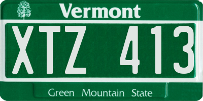 VT license plate XTZ413