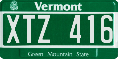 VT license plate XTZ416