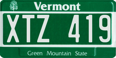 VT license plate XTZ419