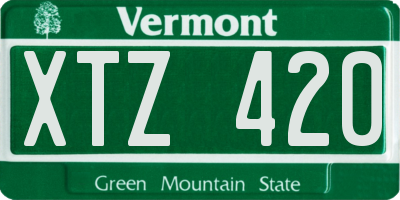 VT license plate XTZ420