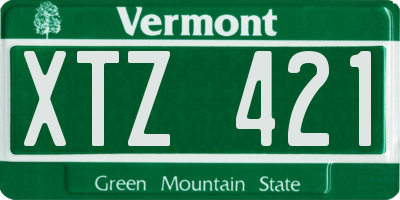 VT license plate XTZ421