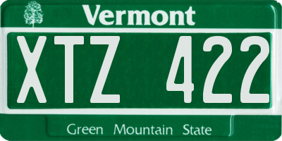 VT license plate XTZ422