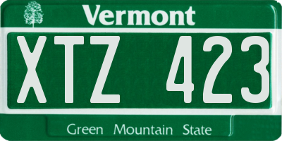 VT license plate XTZ423