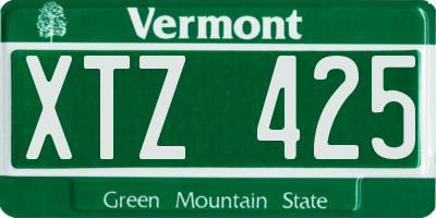 VT license plate XTZ425