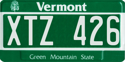 VT license plate XTZ426