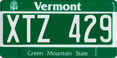 VT license plate XTZ429