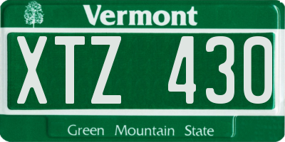 VT license plate XTZ430