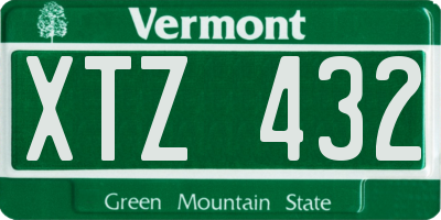 VT license plate XTZ432