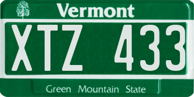 VT license plate XTZ433