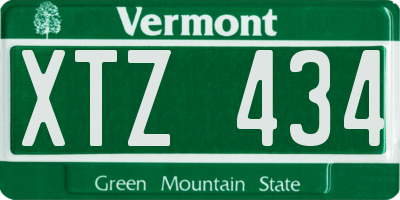 VT license plate XTZ434