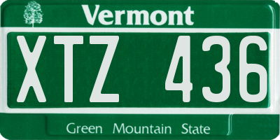 VT license plate XTZ436