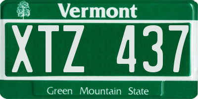 VT license plate XTZ437