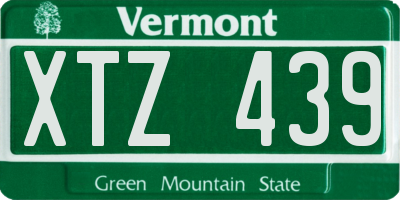 VT license plate XTZ439
