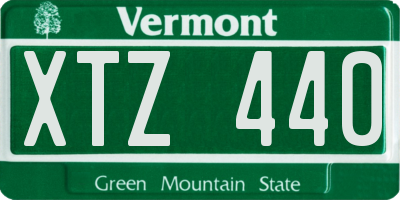 VT license plate XTZ440