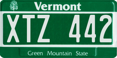 VT license plate XTZ442