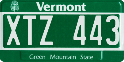 VT license plate XTZ443