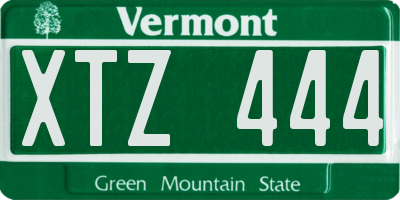 VT license plate XTZ444