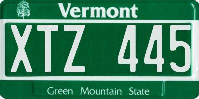 VT license plate XTZ445