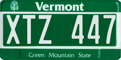 VT license plate XTZ447