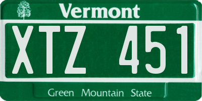 VT license plate XTZ451