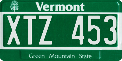 VT license plate XTZ453