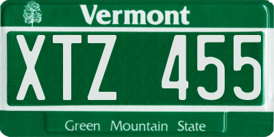 VT license plate XTZ455
