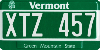 VT license plate XTZ457