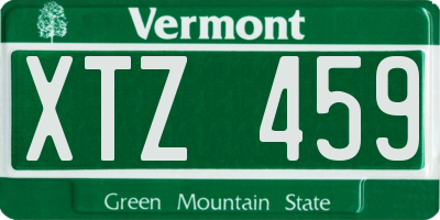 VT license plate XTZ459