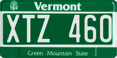 VT license plate XTZ460