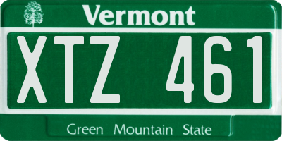 VT license plate XTZ461