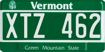 VT license plate XTZ462