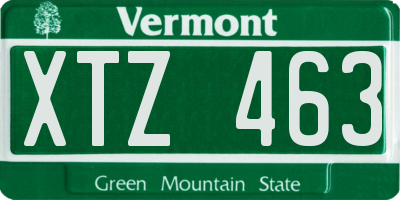 VT license plate XTZ463