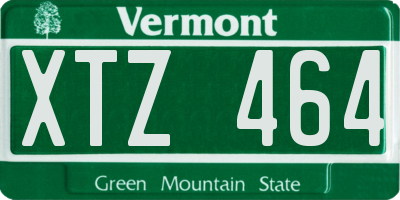 VT license plate XTZ464