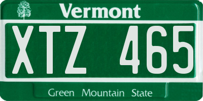 VT license plate XTZ465