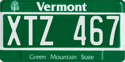 VT license plate XTZ467