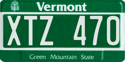 VT license plate XTZ470