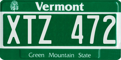 VT license plate XTZ472