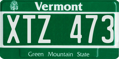 VT license plate XTZ473