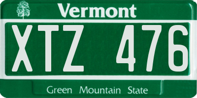VT license plate XTZ476