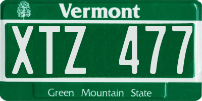VT license plate XTZ477