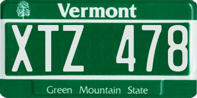 VT license plate XTZ478