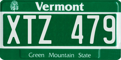 VT license plate XTZ479