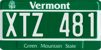 VT license plate XTZ481