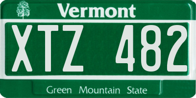 VT license plate XTZ482