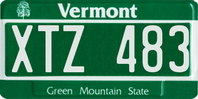 VT license plate XTZ483