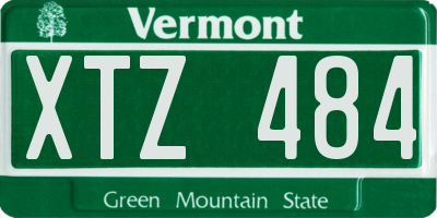 VT license plate XTZ484